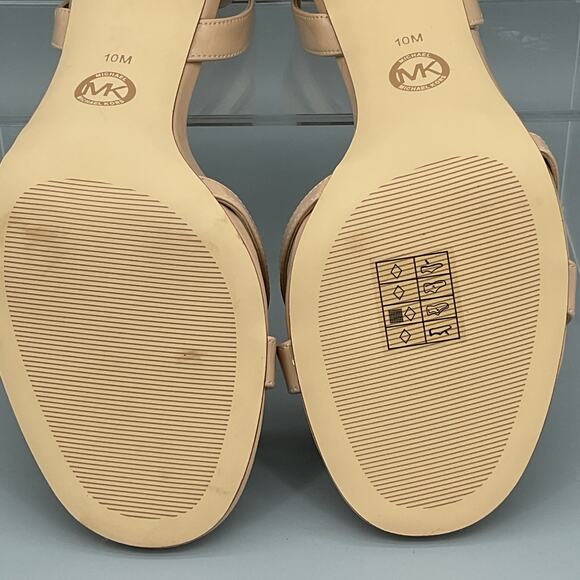 NEW Michael Kors Women’s Kimberly Faux Patent Leather Sandals Beige Size 10M - Picture 10 of 10